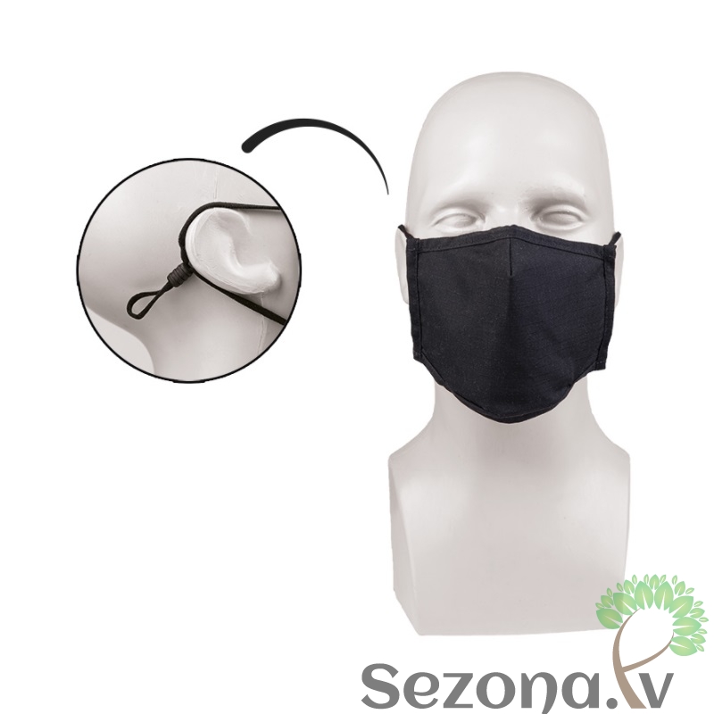 Auduma sejas maska melna square-shape R/S