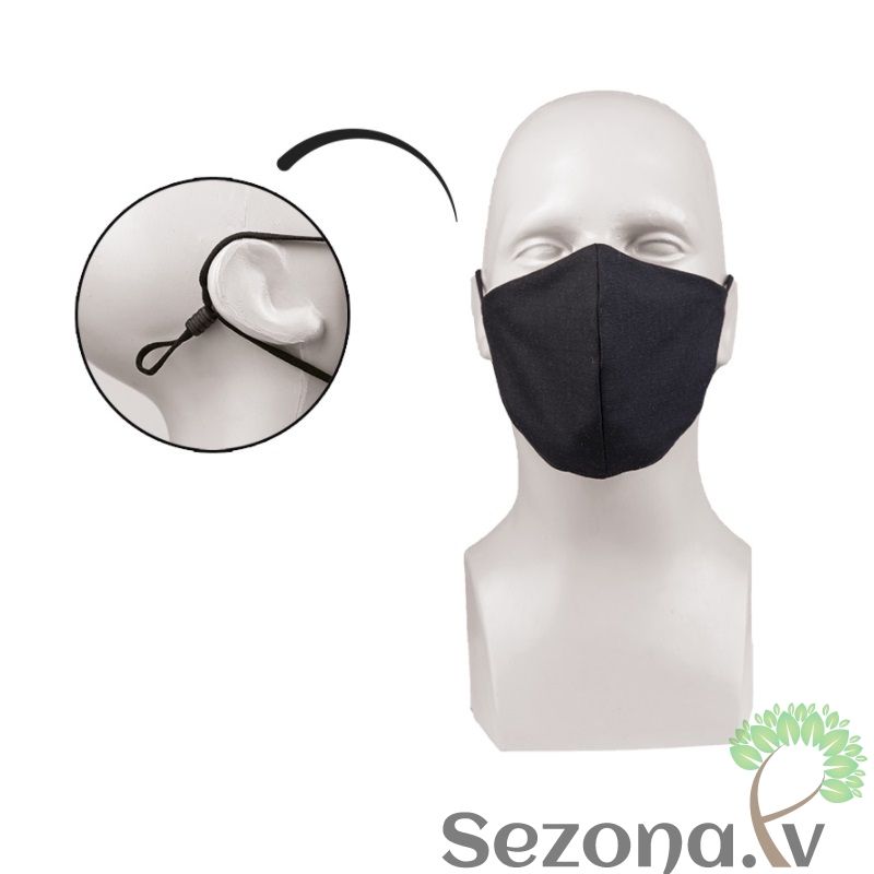 Auduma sejas maska melna V-shape R/S
