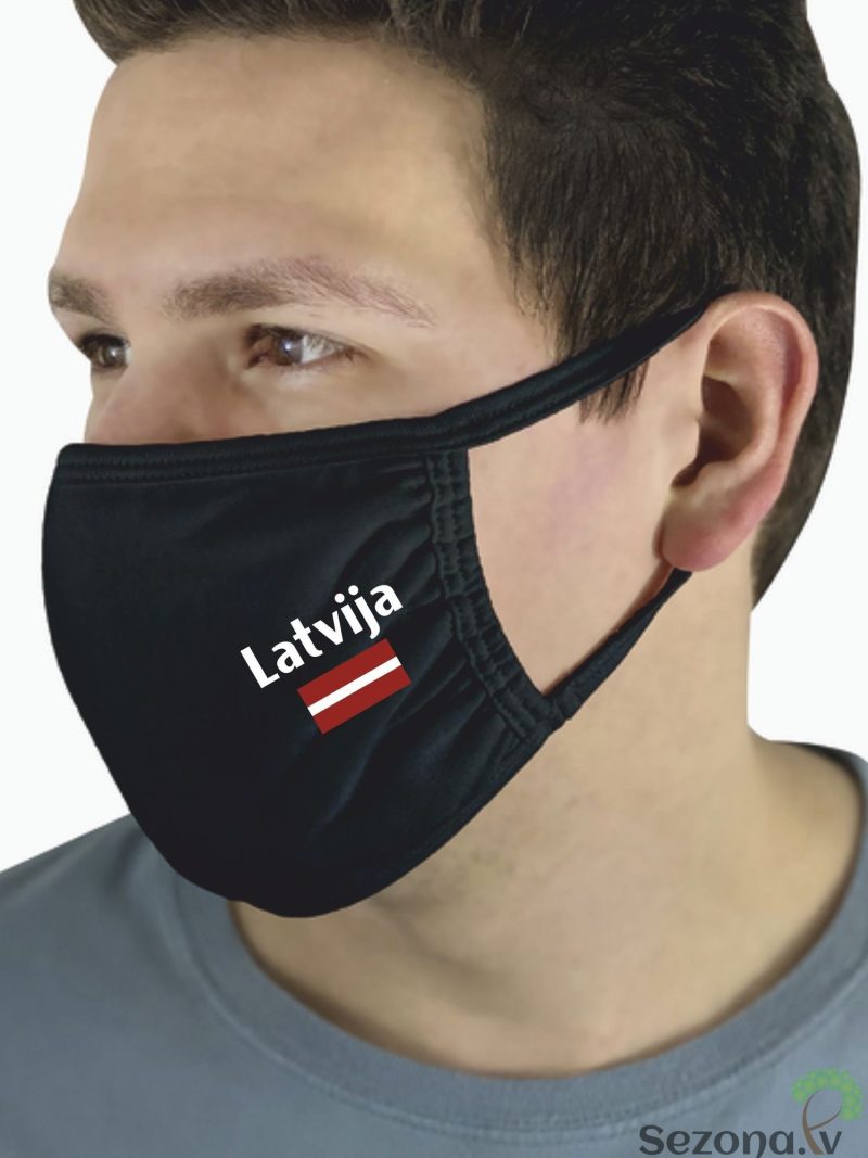 Auduma sejas maska melna LV1