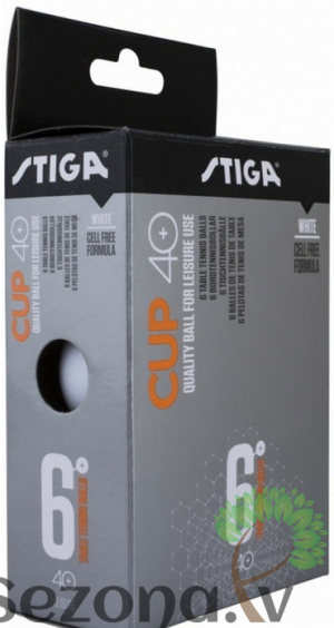 Stiga bumbiņas CUP ABS 40+ baltas, 6gb.iep.