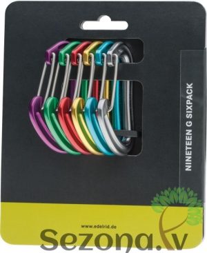 Karabīnes Edelrid Nineteen G Sixpack Assorted Colours