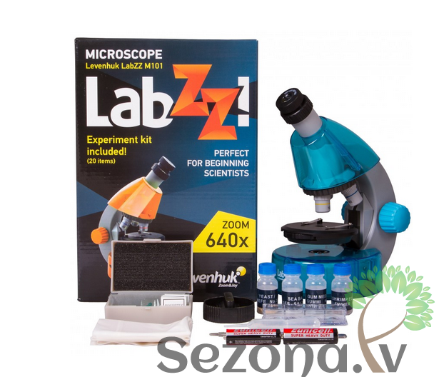 Levenhuk LabZZ M101 Debesu Zilā Krāsā 40x-640x