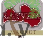 Magnēts M-01 Latvijas karte uz sudraba fona
