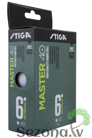 Stiga bumbiņas MASTER ABS 40+ 1* baltas, 6gb.iep.