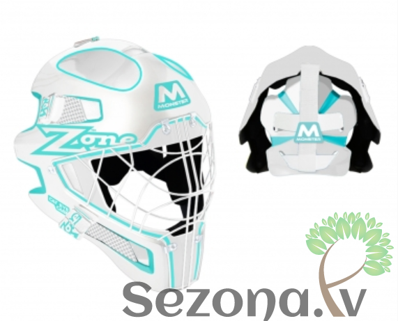 Zone Vārtsarga ķivere Monster CAT EYE CAGE balta/zila