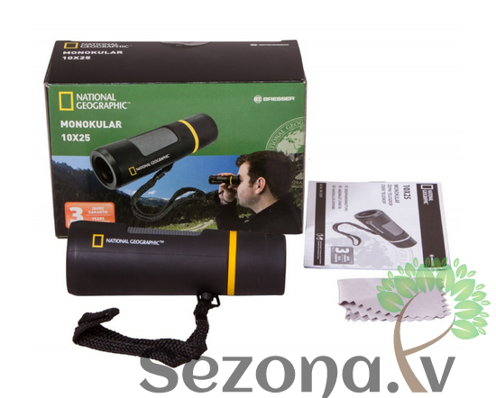 Bresser National Geographics 10x25 Mitrumizturīgs Monoklis