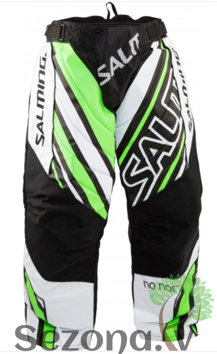 Salming Phoenix Goalie Pant Sr florbola vārtsarga bikses, balta/spilgti zaļa
