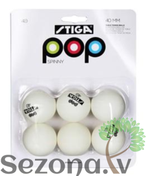 Stiga bumbiņas POP SPINNY bumbiņas, baltas, 6 gb.iep.