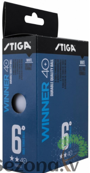 Stiga bumbiņas WINNER ABS 40+ 2* baltas, 6gb.iep.