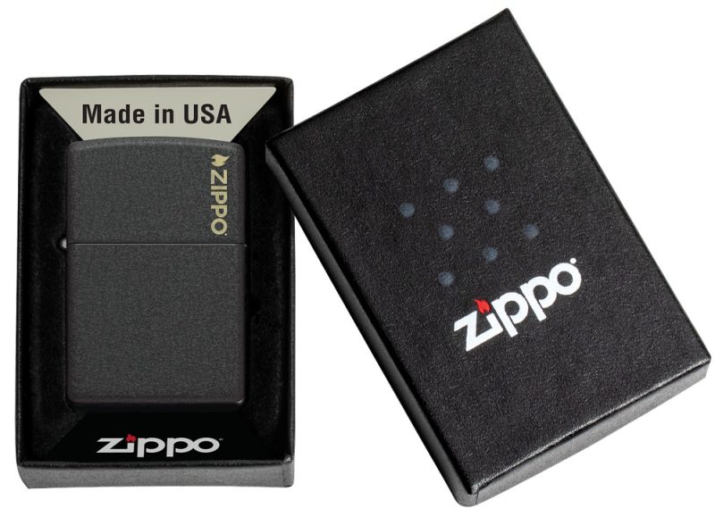 Zippo Lighter 236ZL Classic Black Crackle® Zippo Logo 236ZL