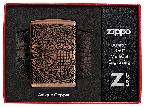 Zippo Lighter 29853 Armor™ World Map Design 29853