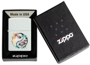 Zippo Lighter 46249 Floral Yin and Yang Design 46249