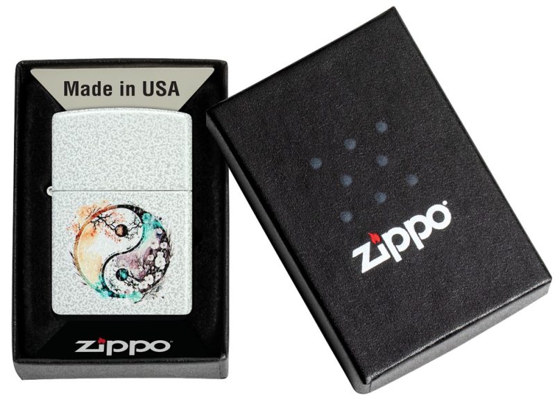 Zippo Lighter 46249 Floral Yin and Yang Design 46249