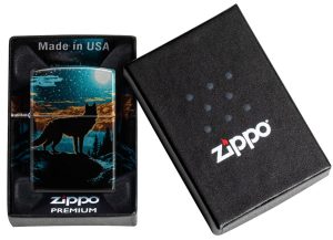 Zippo Lighter 46252 Moonlight Wolf Design 46252