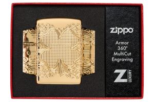 Zippo Lighter 46301 Armor® Lucky Clover Design 46301