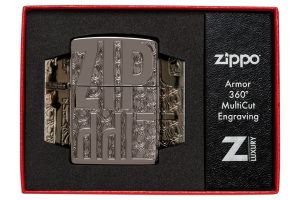 Zippo Lighter 46312 Armor® Reverse Carve Zippo Design 46312