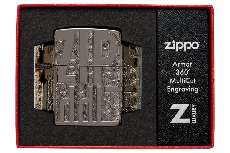 Zippo Lighter 46312 Armor® Reverse Carve Zippo Design 46312