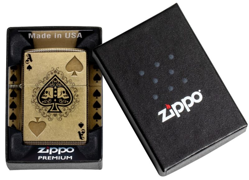 Zippo Lighter 46388 Ace of Skulls Design 46388