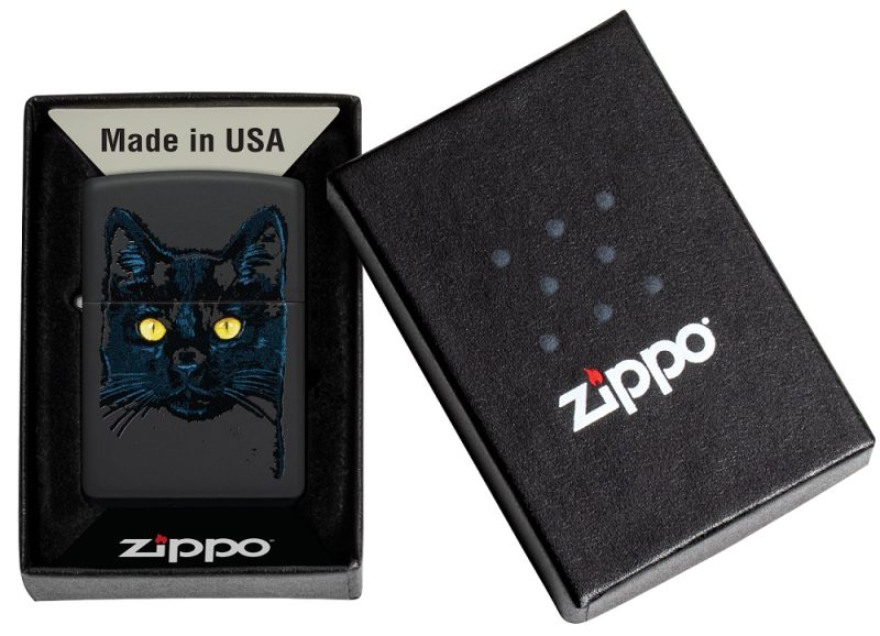 Zippo Lighter 48491 Black Cat Design 48491