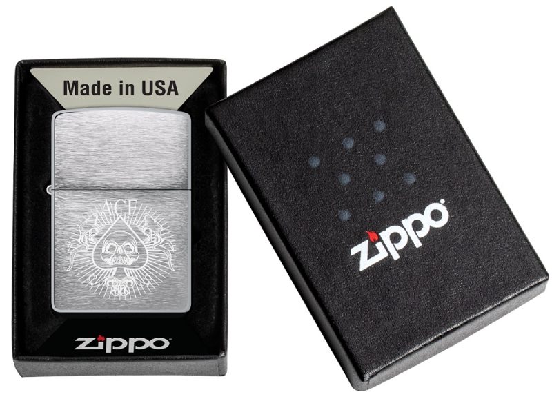 Zippo Lighter 48500 Spade Skull Design 48500