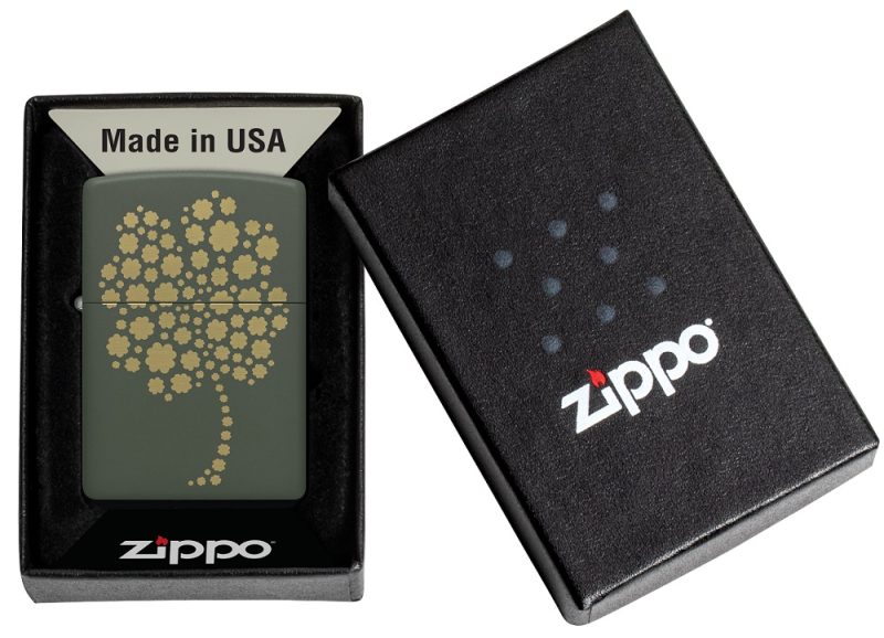 Zippo Lighter 48501 Four Leaf Clover Design 48501