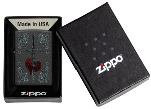Zippo Lighter 48617 Heart Dagger Tattoo Design 48617
