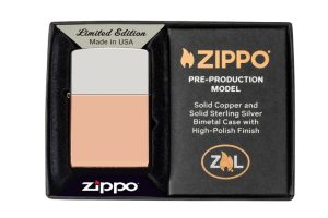 Zippo Lighter 48694 Bimetal Case - Sterling Silver Lid 48694