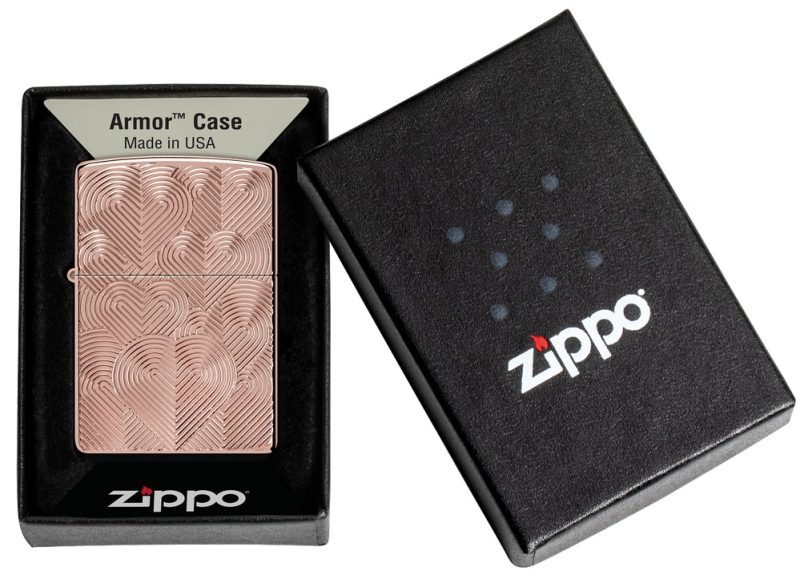 Zippo Lighter 48919 Armor® Hearts Design 48919