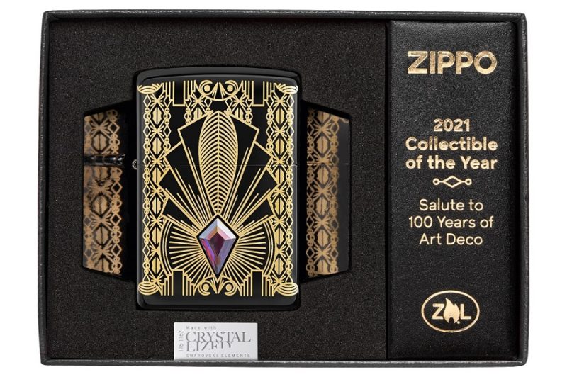 Zippo Lighter 49501 Art Deco Gold Plate 2021 Collectible 49501