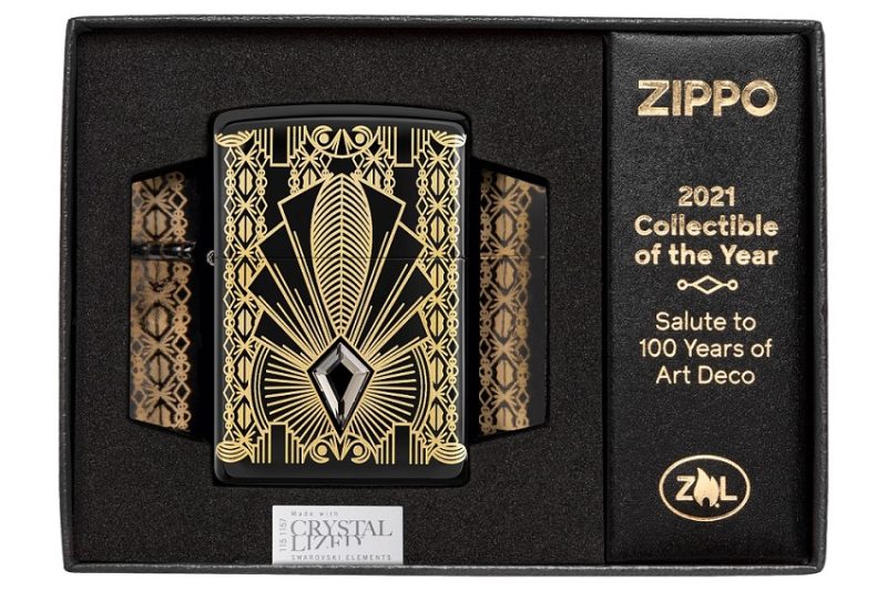 Zippo Lighter 49502 Art Deco Gold Plate 2021 Collectible 49502