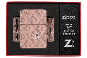 Zippo Lighter 49702 Armor® Geometric Diamond Pattern Design 49702