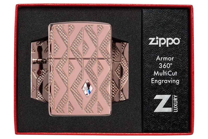 Zippo Lighter 49702 Armor® Geometric Diamond Pattern Design 49702