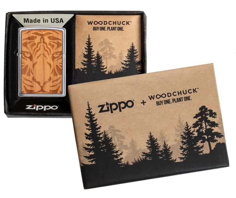 Zippo Lighter Woodchuck 49707 Cherry Tiger Head 49707
