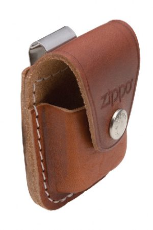 Zippo Lighter Pouch with Clip-Brown LPCB
