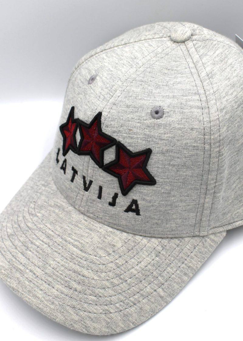 Cepure ar Nagu Latvija Trīs Zvaigznes – Pelēka