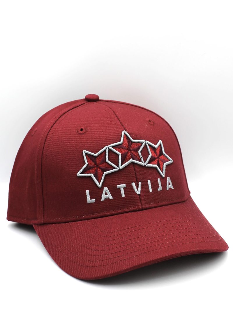 Cepure ar Nagu Latvija Trīs Zvaigznes – Sarkana