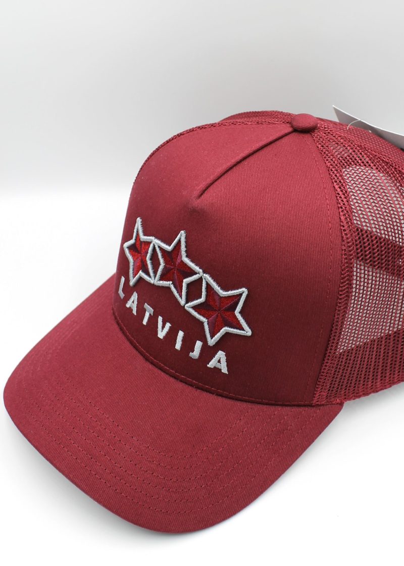 Cepure ar Sietiņu Latvija Trīs Zvaigznes – Sarkana