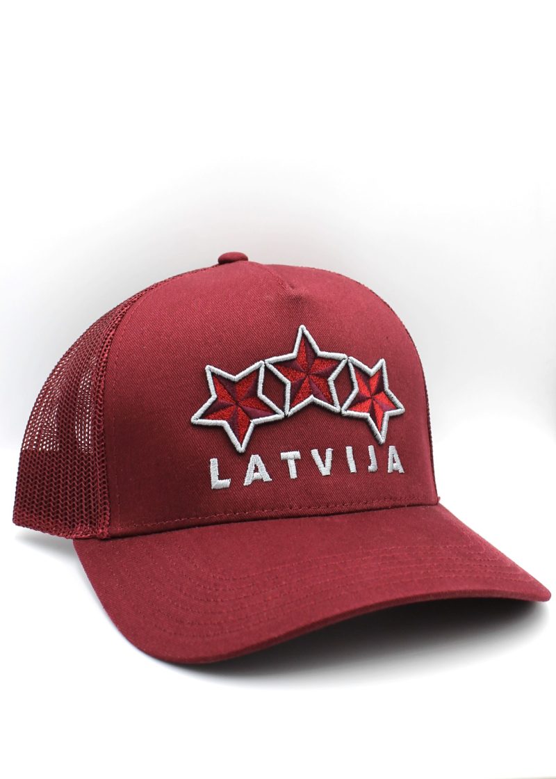 Cepure ar Sietiņu Latvija Trīs Zvaigznes – Sarkana