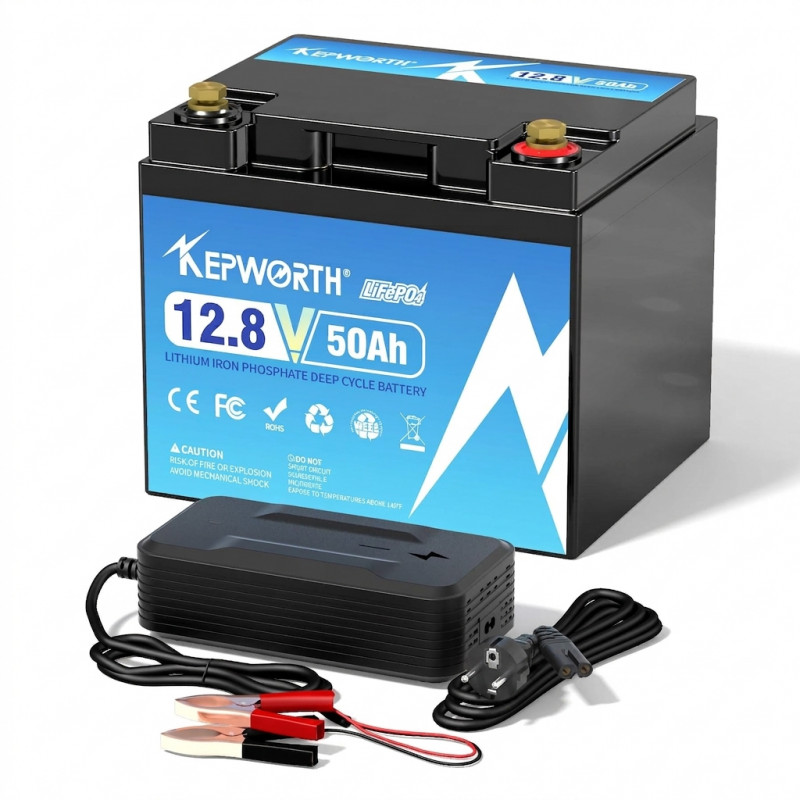 KEPWORTH Lithium LifePo4 akumulators 12 V 50 Ah IP65 ūdensizturīgs