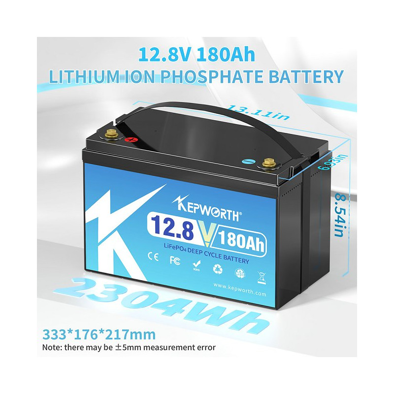 KEPWORTH Lithium LifePo4 akumulators 12 V 180 Ah IP65 ūdensizturīgs